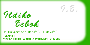 ildiko bebok business card